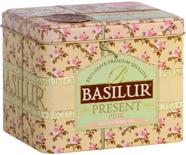 Basilur Present Pink grøn løs te 100g blomst frugt