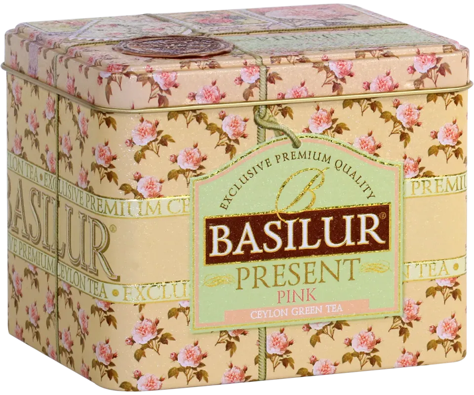 Basilur Present Pink grøn løs te 100g blomst frugt