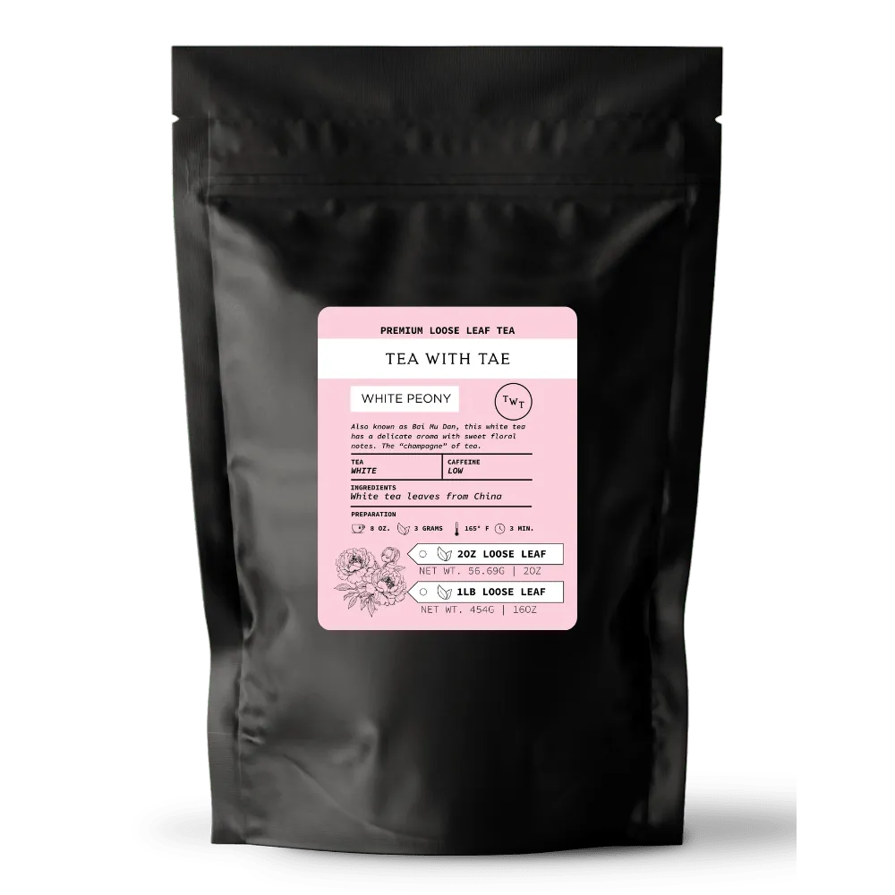 Tea with Tae White Peony løs te 2 oz mild