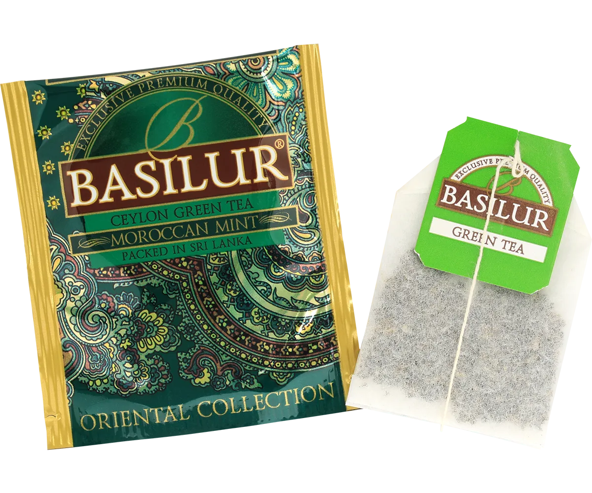 Basilur Oriental Collection Tea Book te 32 breve sort og grøn