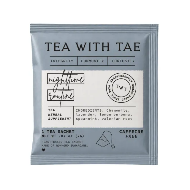 Tea with Tae Nighttime Routine brevte 50 stk kamille