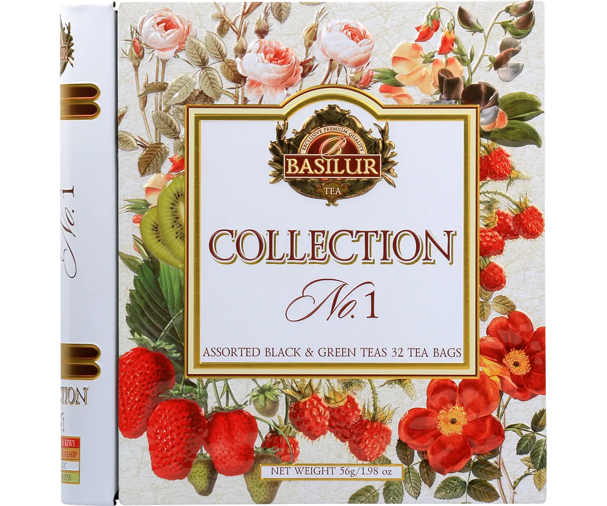 Basilur Tea Book No 1 sort grøn te 32 breve 4 smage