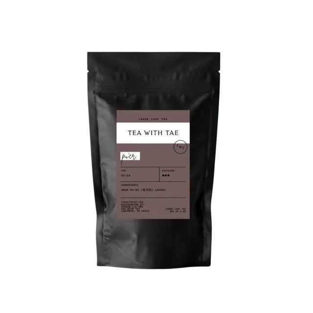 Tea with Tae Pu'er te 60 breve jordagtig