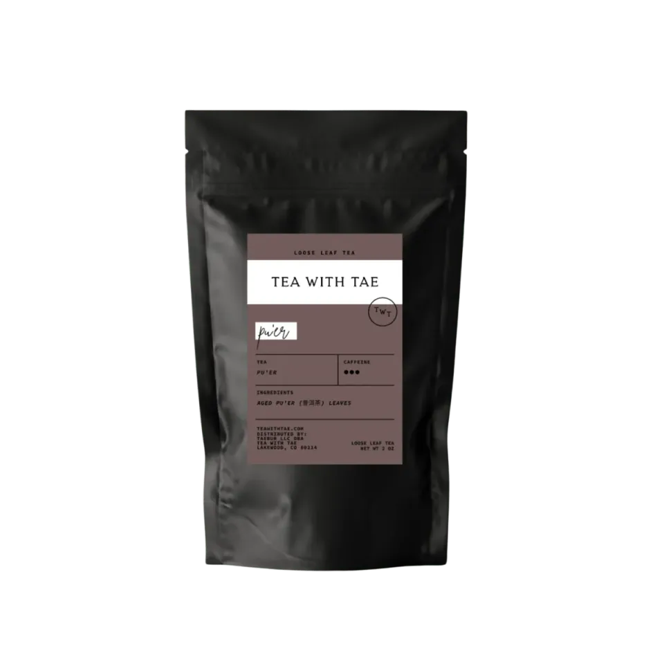 Tea with Tae Pu'er te 60 breve jordagtig