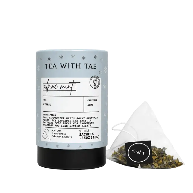 Tea with Tae Alpine Mint mini tube te 5 breve chokolade