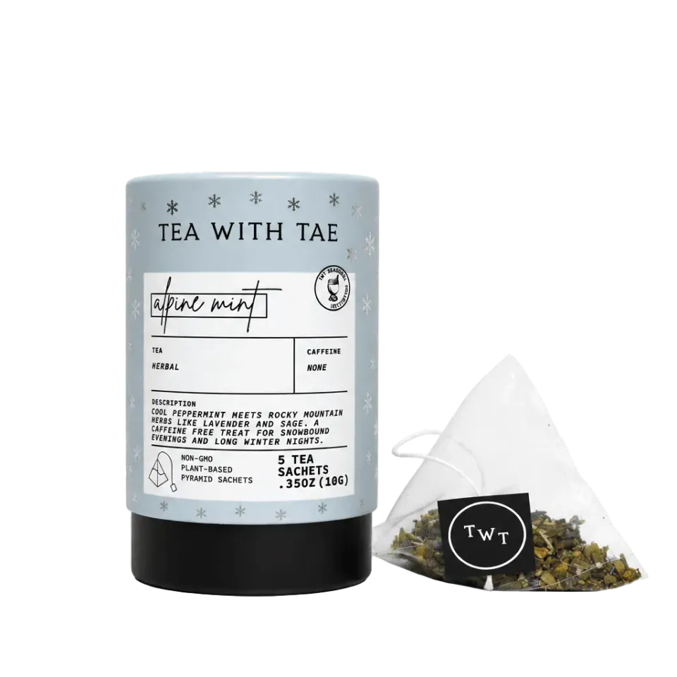 Tea with Tae Alpine Mint mini tube te 5 breve chokolade