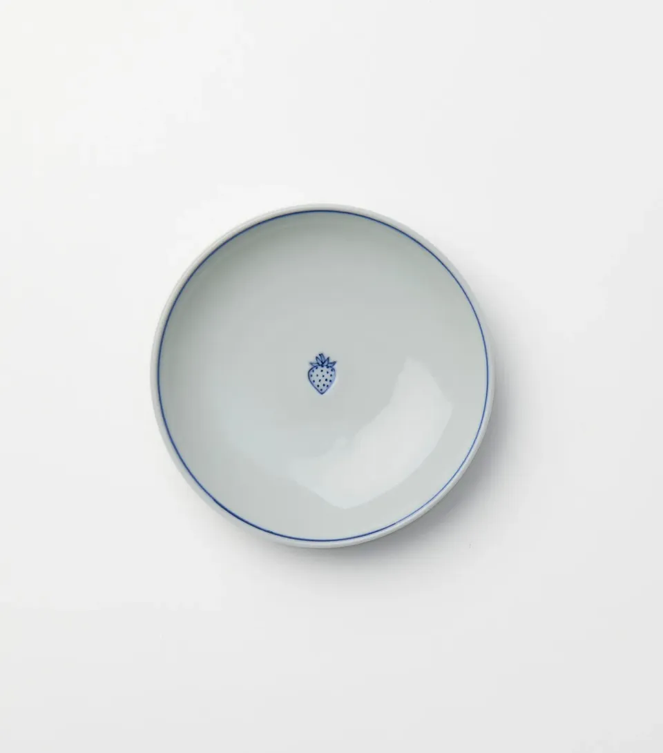 Tyst Te Indigo Kutani Petit Plate tallerken strawberry blå