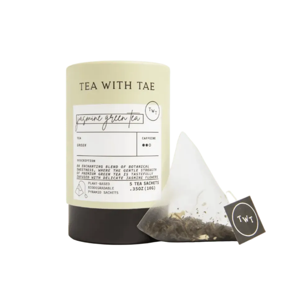 Tea with Tae Jasmine Green minirør 5 tebreve grøn jasmin