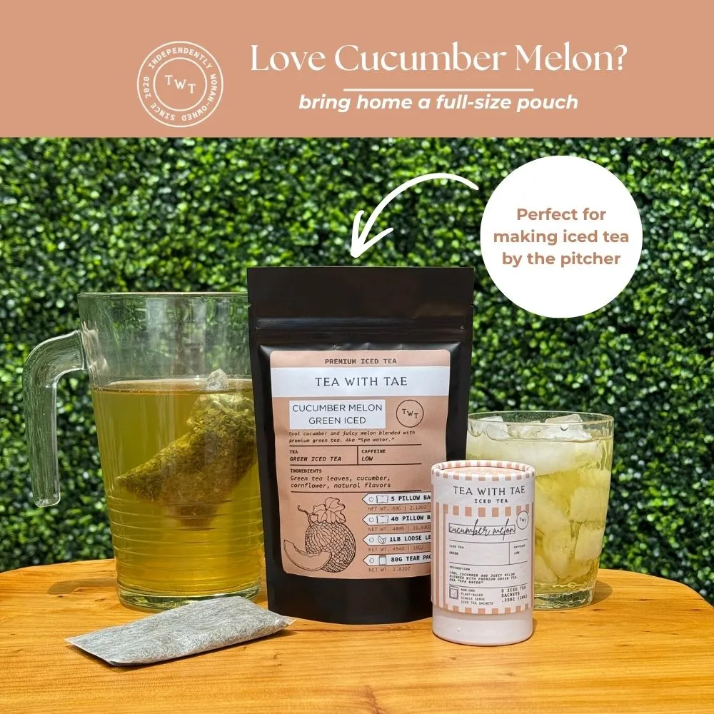 Tea with Tae Cucumber Melon grøn iste 5 breve