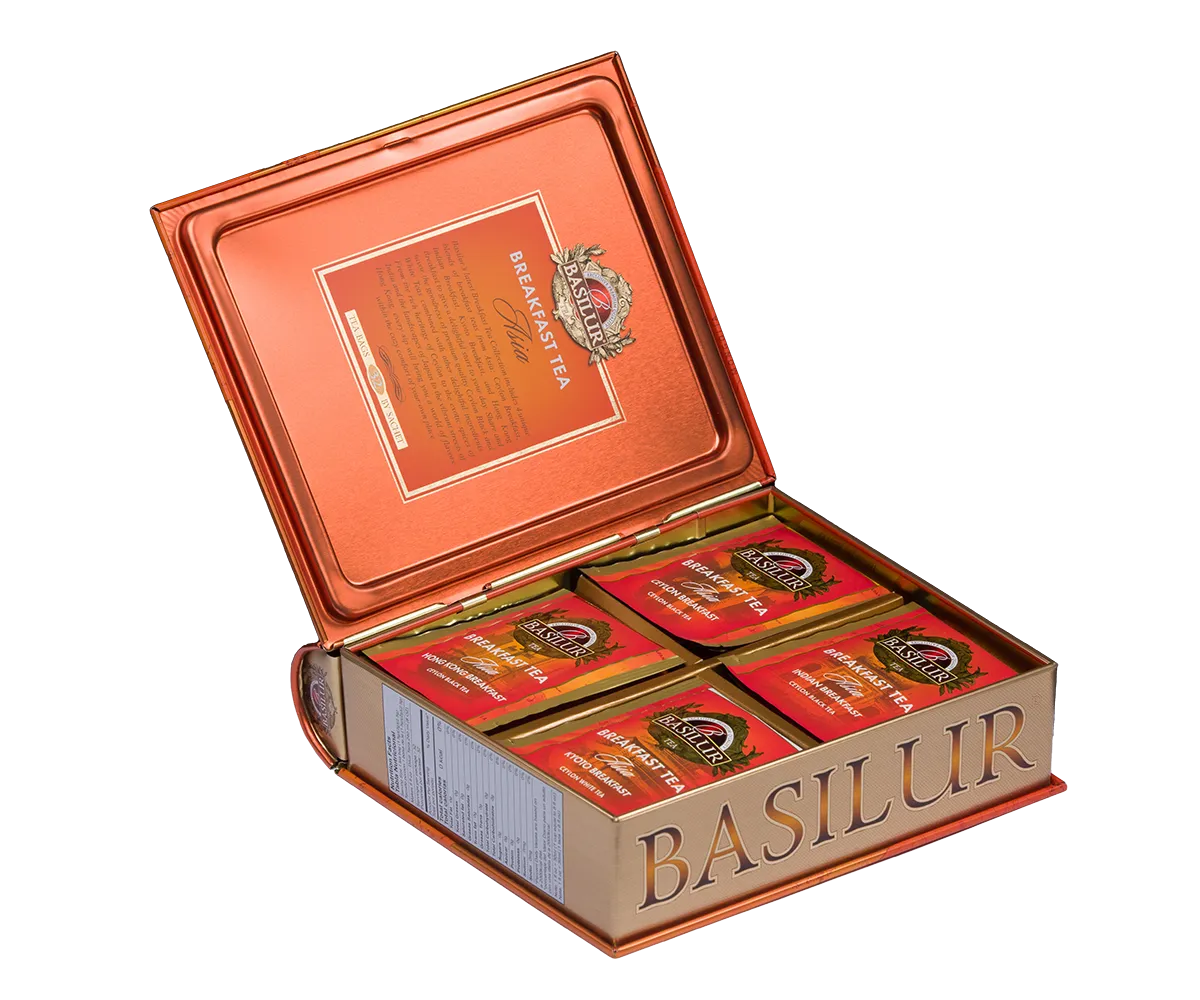 Basilur Breakfast Tea Book sort te 32 breve 4 smage kraftig