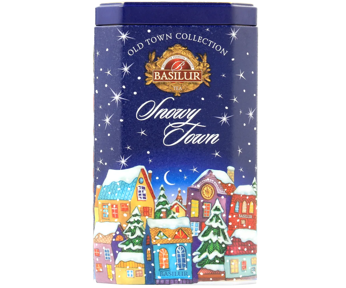 Basilur Snowy Town løs sort te 75 g karamel