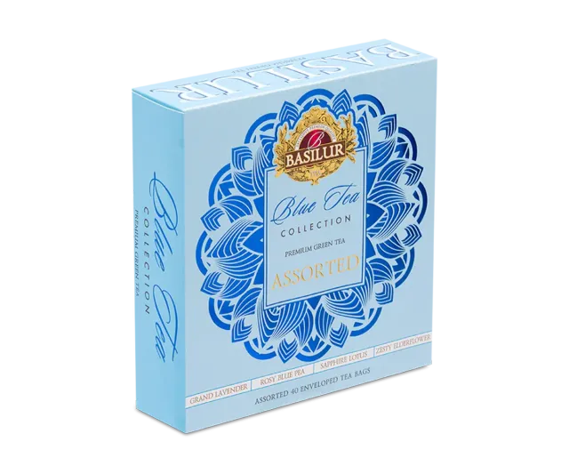Basilur Blue Tea blå te 40 breve 4 smage