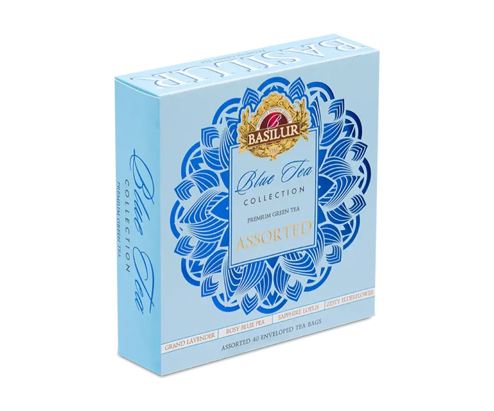 Basilur Blue Tea blå te 40 breve 4 smage