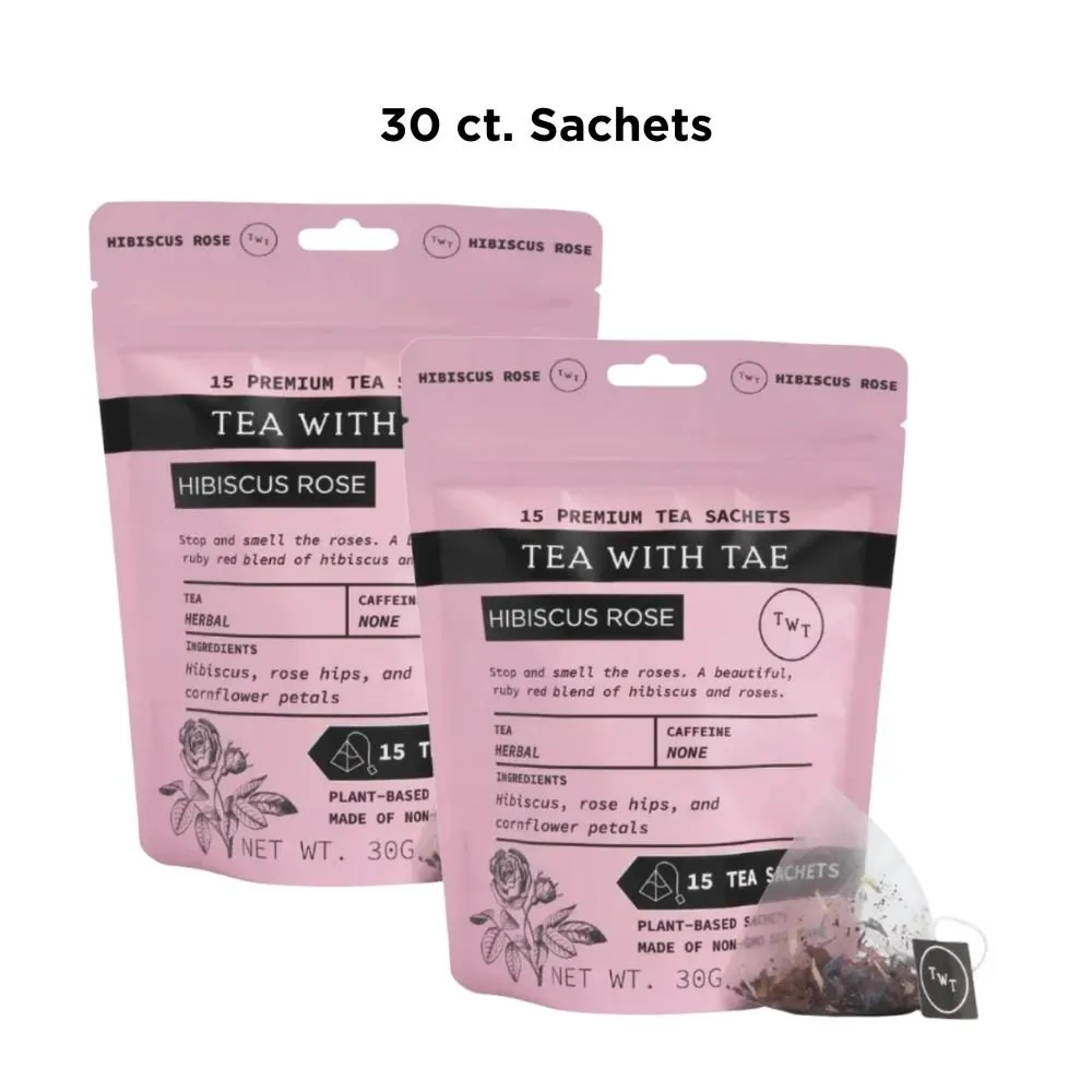 Tea with Tae Hibiscus Rose Pouch urtete 30 breve blomst