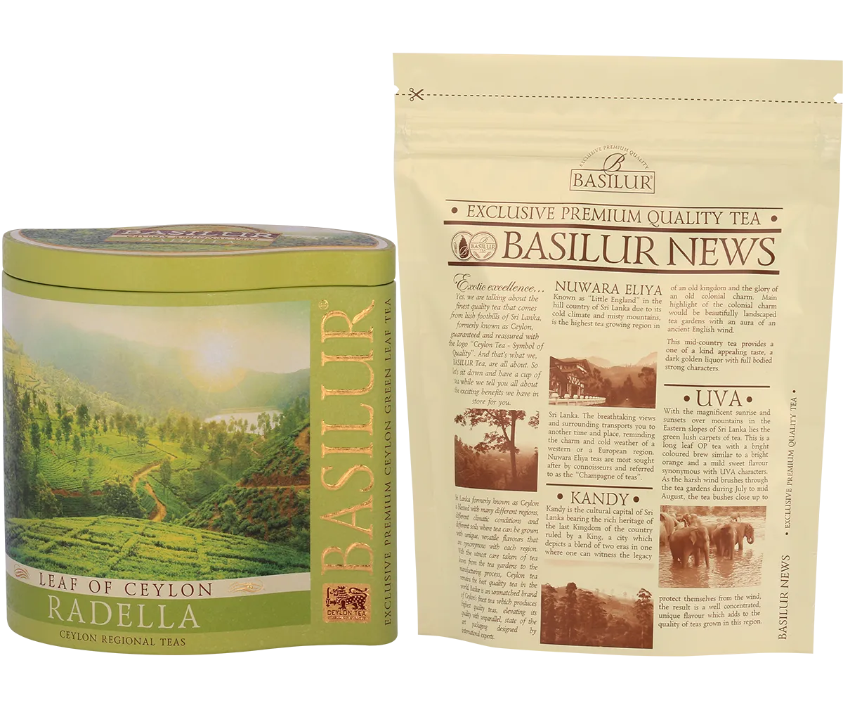 Basilur Leaf of Ceylon Radella grøn te 100g løs frisk