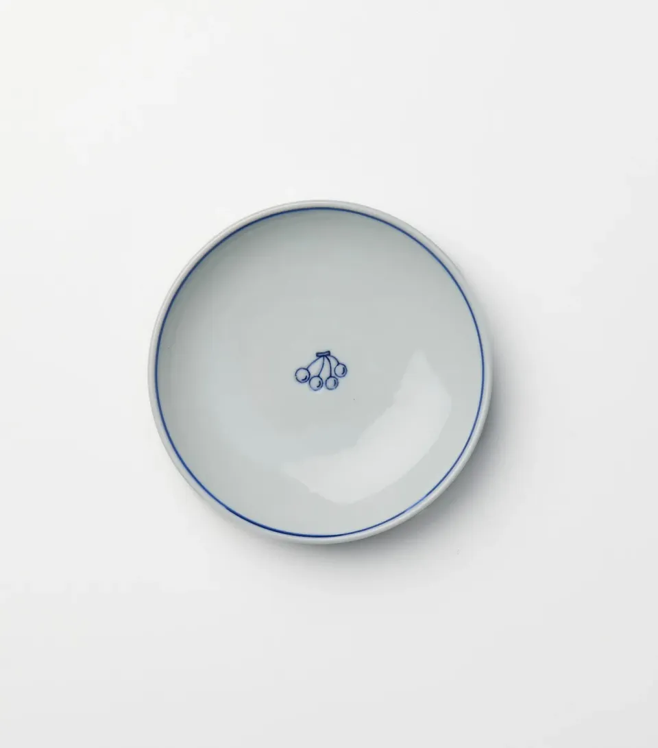 Indigo Kutani Petit Tallerken Kirsebær Porcelæn