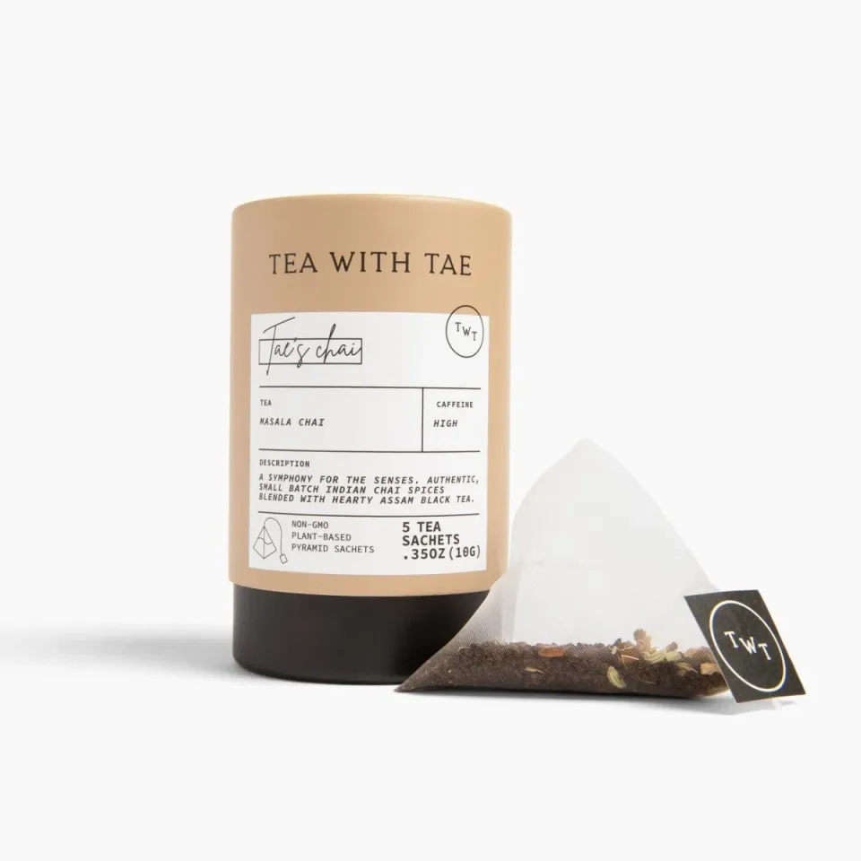 Tea with Tae Tae's Chai mini tube sort te 5 breve ingefær