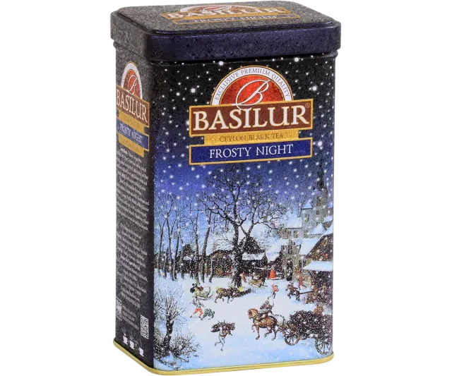 Basilur Frosty Night sort te 85g dåse Ceylon
