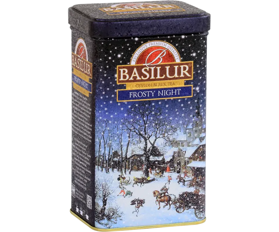 Basilur Frosty Night sort te 85g dåse Ceylon