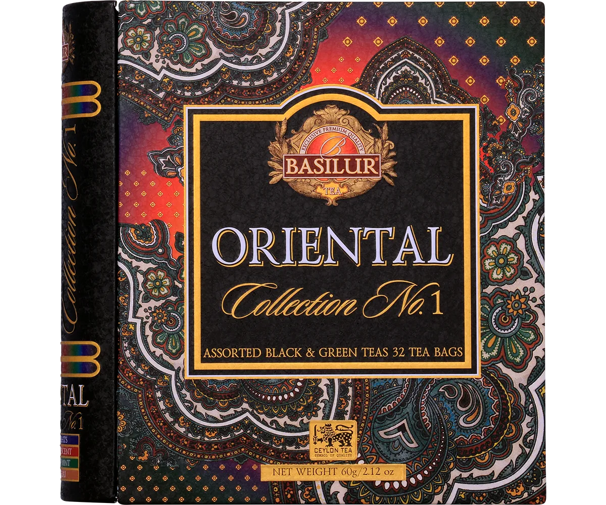 Basilur Oriental Collection Tea Book te 32 breve sort og grøn