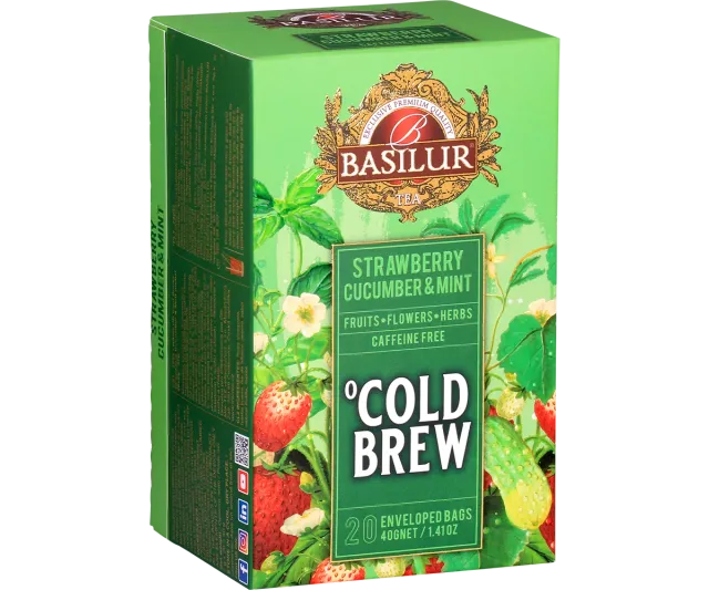 Basilur Cold Brew Jordbær Agurk Mynte iste 20 breve