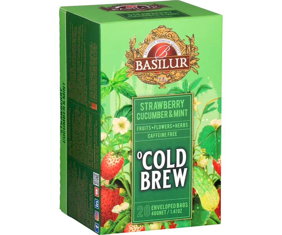 Basilur Cold Brew Jordbær Agurk Mynte iste 20 breve