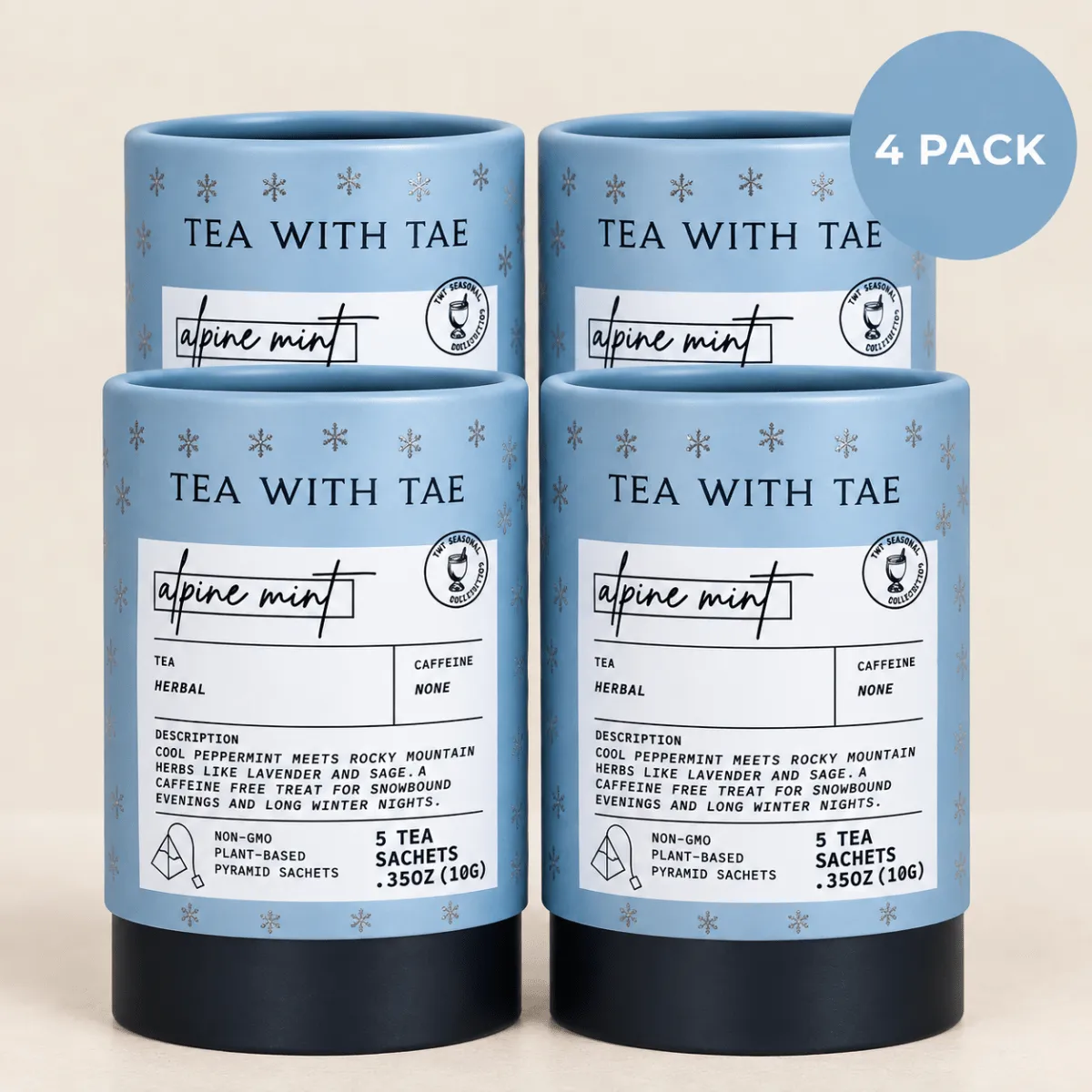 Tea with Tae Alpine Mint mini tube te 5 breve kokos chokolade