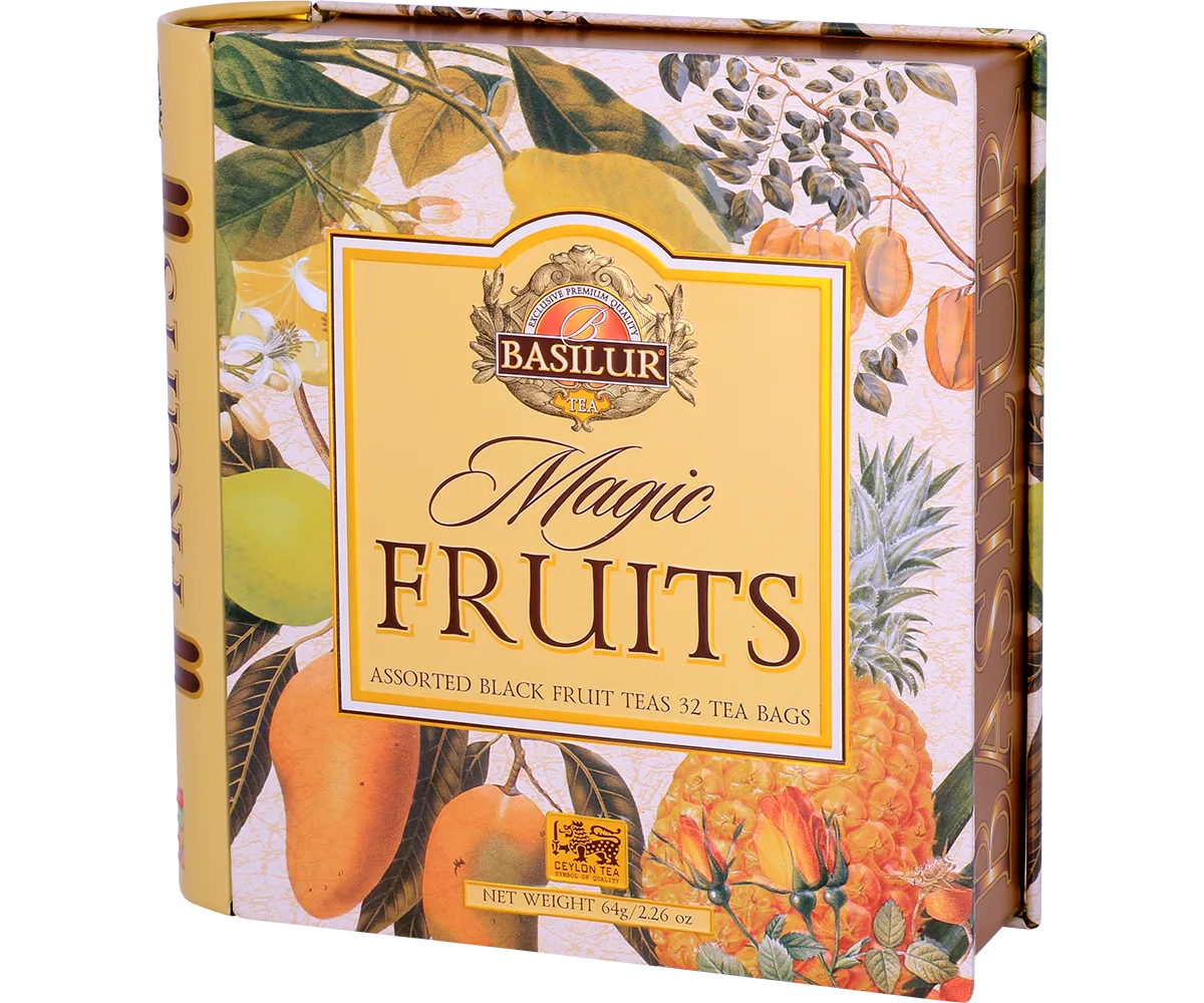 Basilur Magic Fruits frugtte tebog 32 breve 4 smage frisk