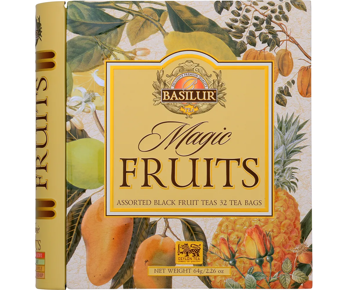 Basilur Magic Fruits frugtte tebog 32 breve 4 smage frisk