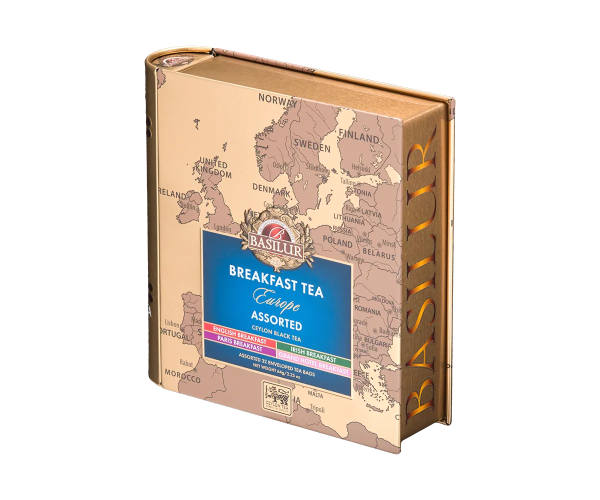 Basilur Breakfast Tea Book Europe morgenmadste 32 breve 4 smage