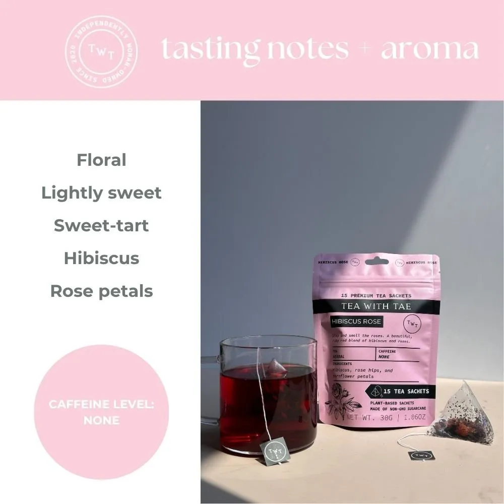 Tea with Tae Hibiscus Rose Pouch urtete 30 breve blomst