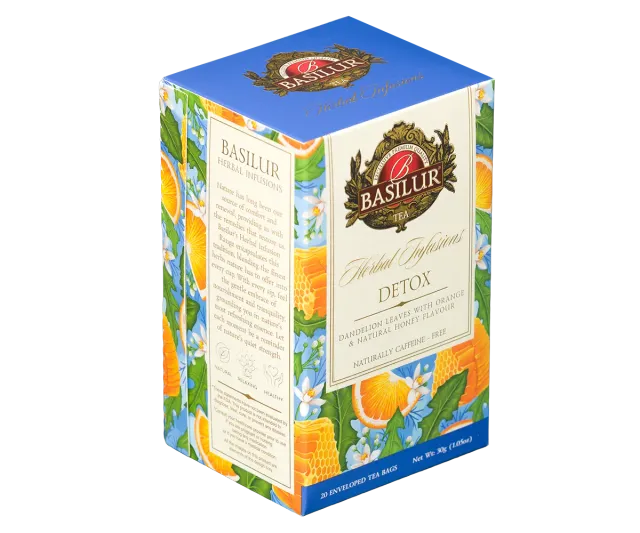Basilur Herbal Infusions Detox urtete 20 breve med mynte