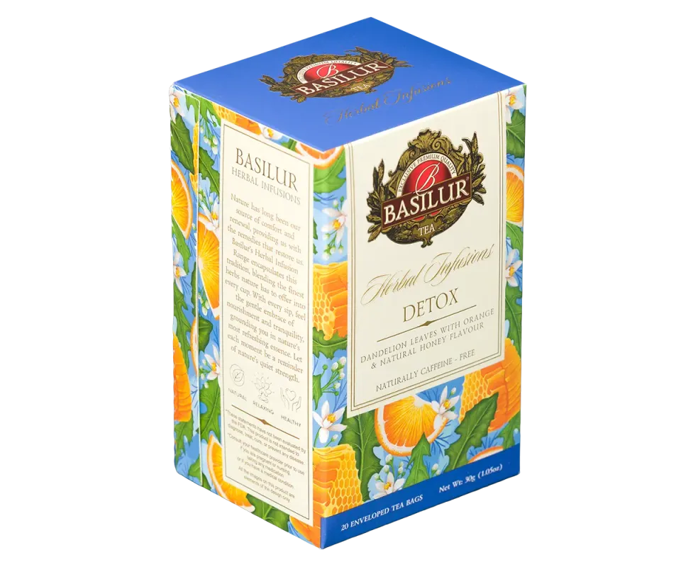 Basilur Herbal Infusions Detox urtete 20 breve med mynte