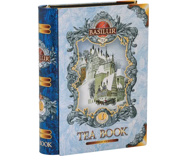 Basilur Tea Book I Blue Cornflower løs sort te 100g mandel