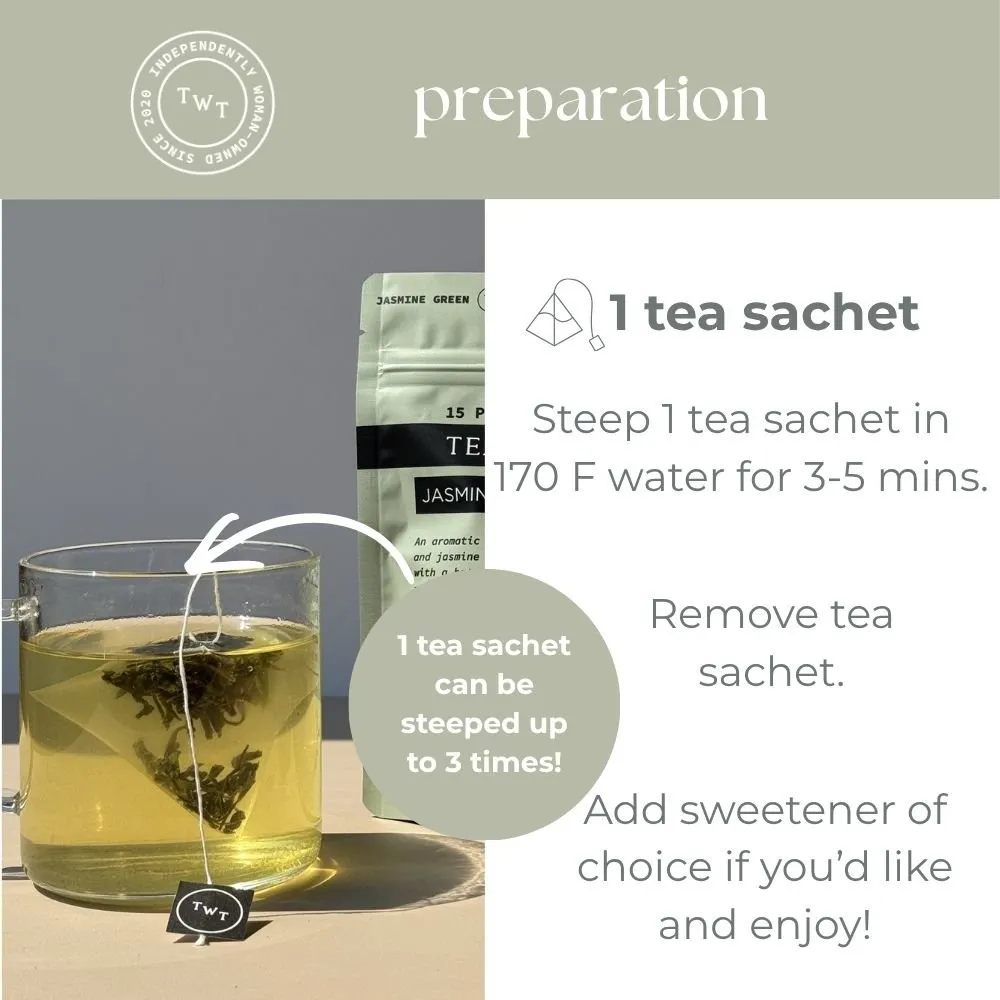 Tea with Tae Jasmine Green tebreve 30 stk grøn jasminte
