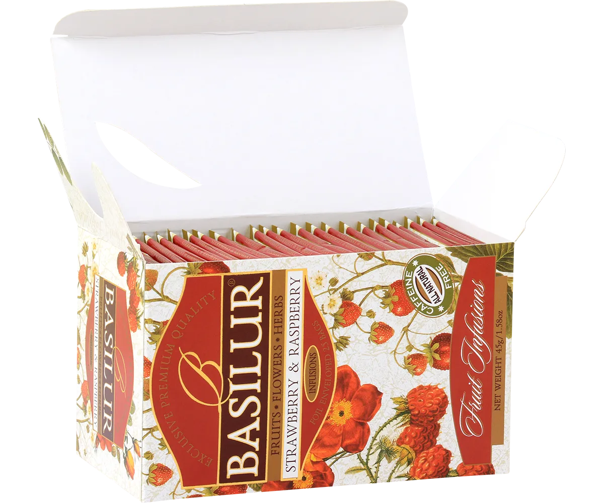 Basilur Fruit Infusions Strawberry Raspberry te 20 breve bær