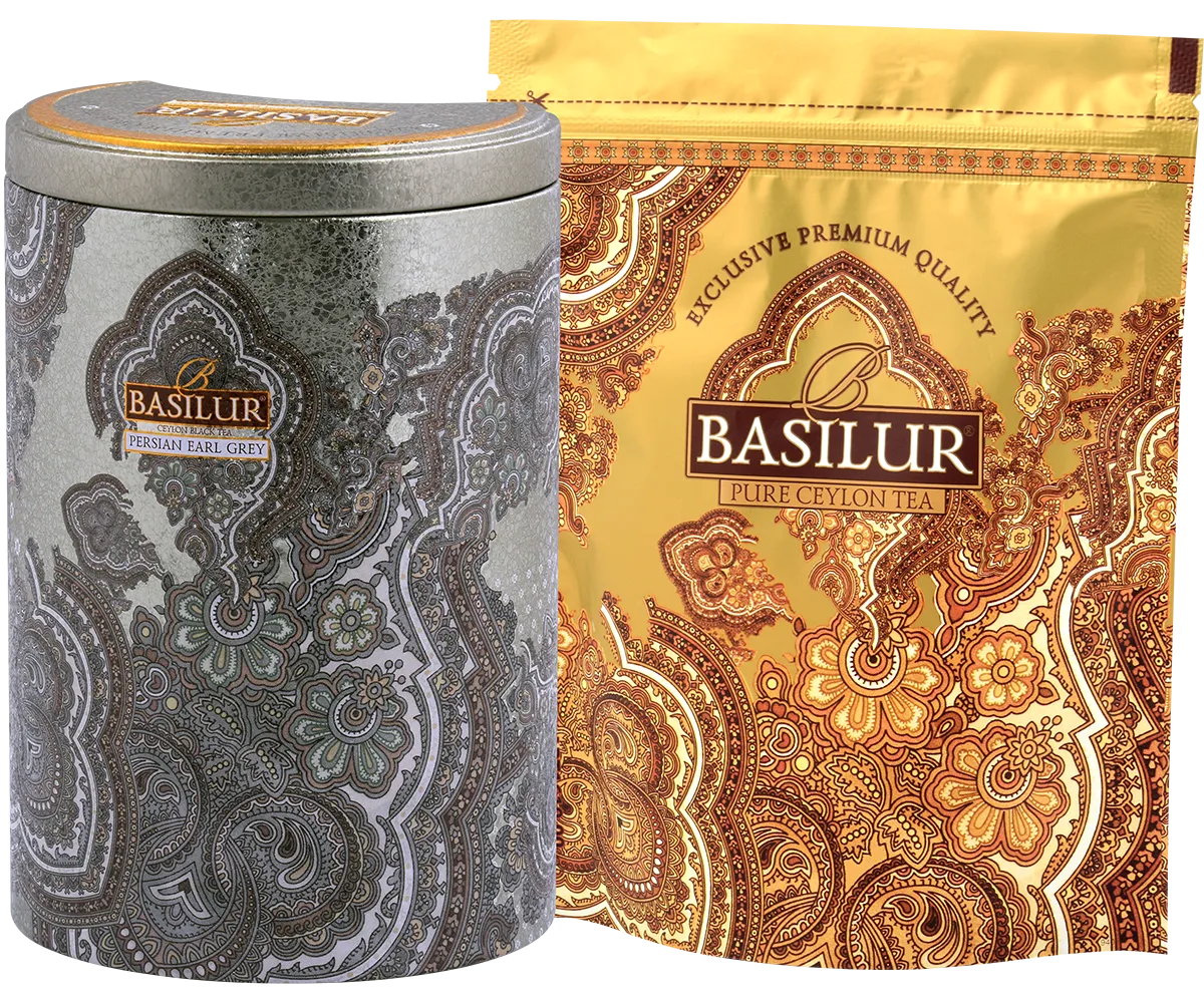Basilur Persian Earl Grey Tin Caddy sort te 100g citrus