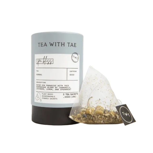 Tea with Tae Spa Bliss minirør 5 tebreve kamille lavendel