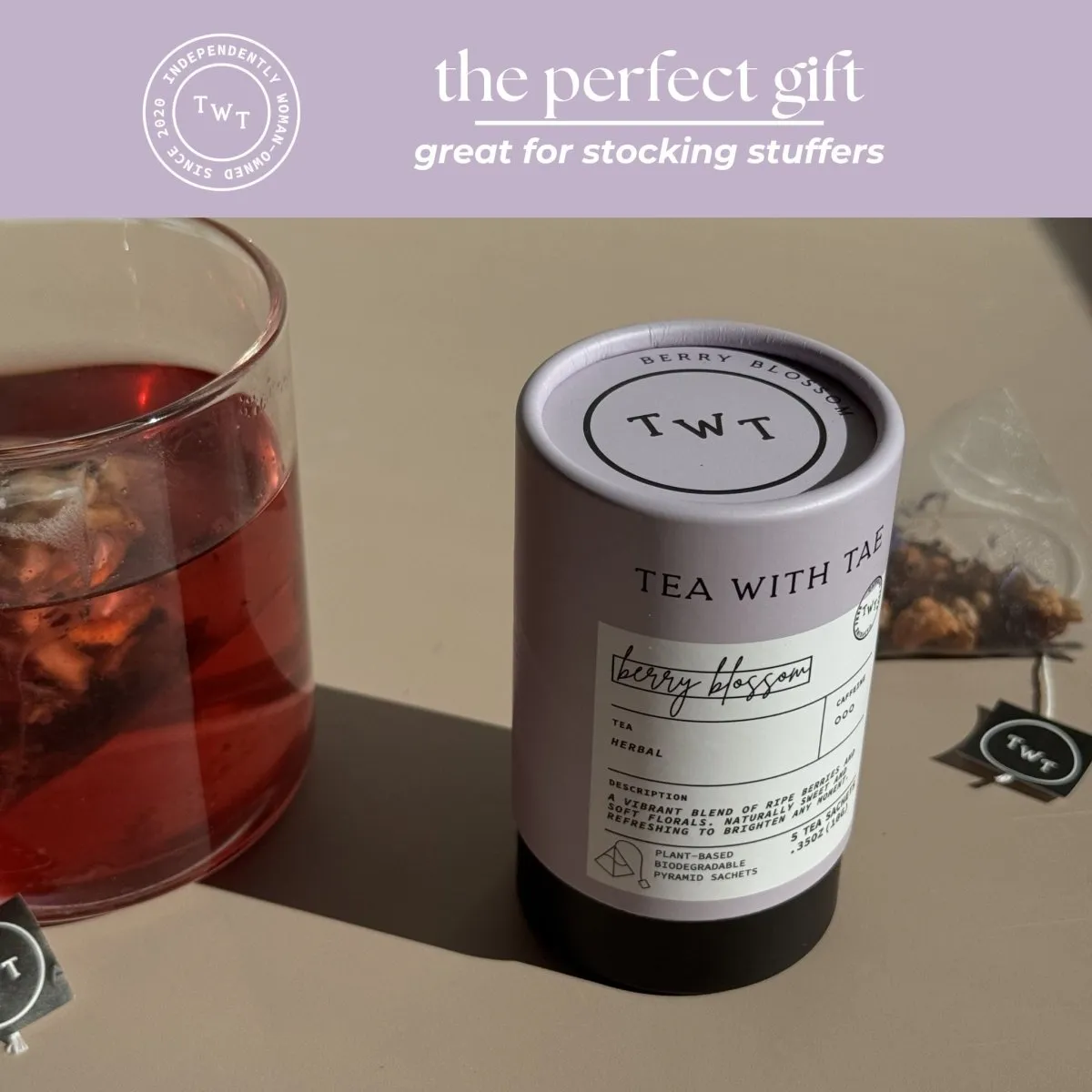 Tea with Tae Berry Blossom Mini Tea Tube te 5 breve bær