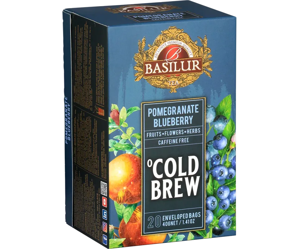 Basilur Cold Brew Pomegranate Blueberry te 20 breve bær