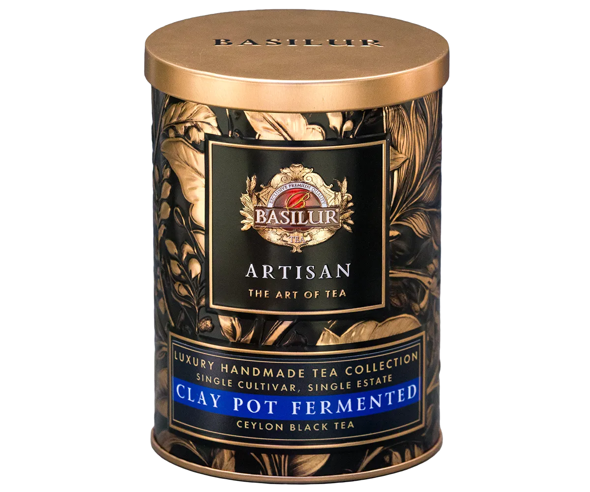 Basilur Clay Pot håndlavet sort te fermenteret lerkrukke