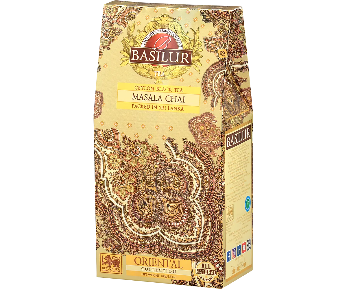 Basilur Masala Chai sort løs te 100g krydret