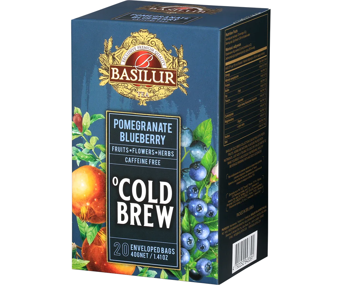 Basilur Cold Brew Pomegranate Blueberry te 20 breve bær