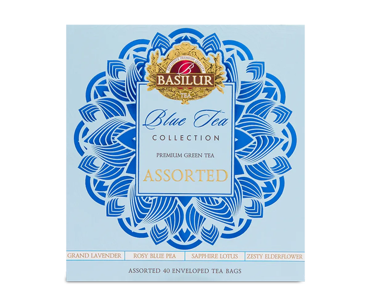 Basilur Blue Tea blå te 40 breve 4 smage