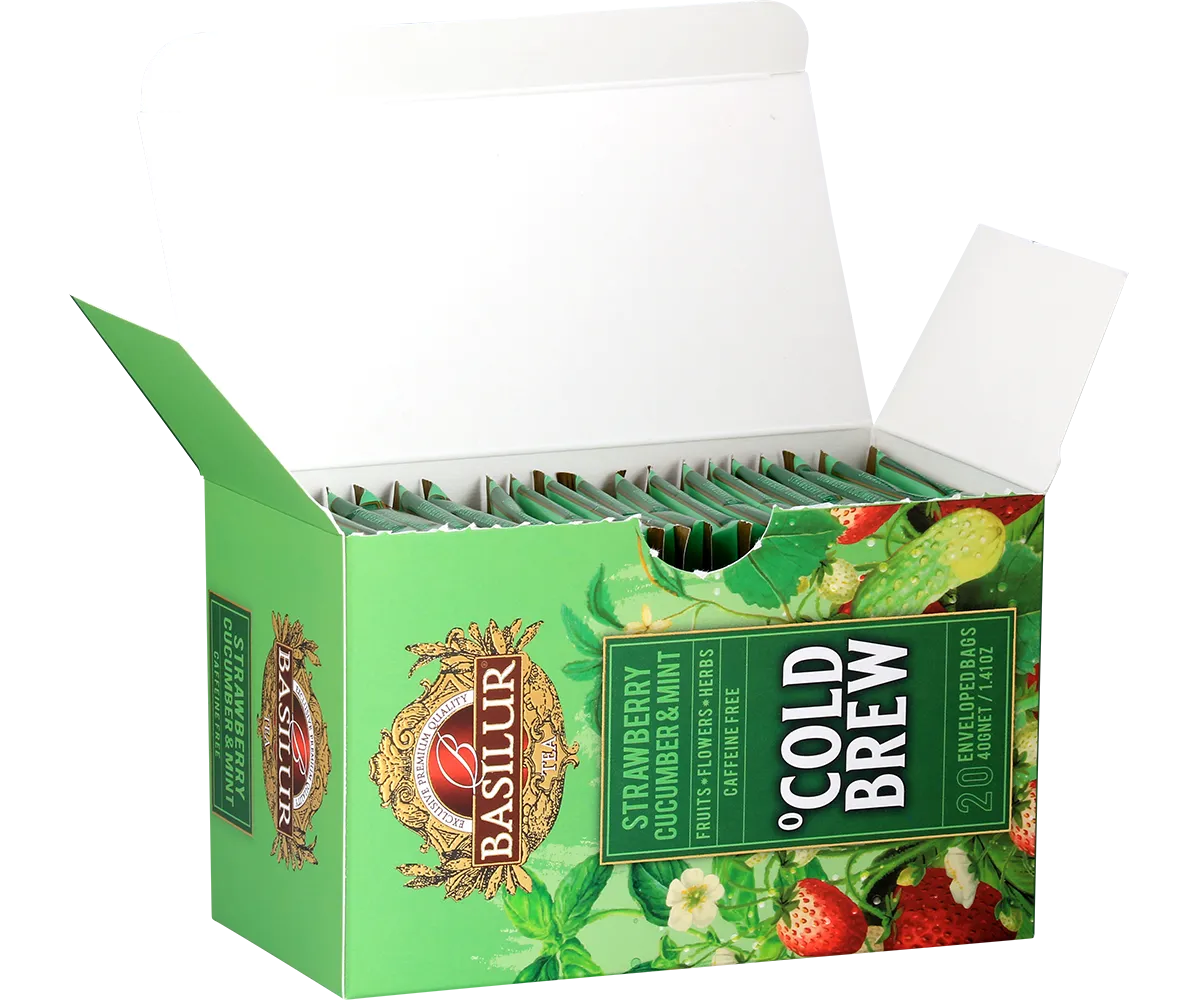 Basilur Cold Brew Jordbær Agurk Mynte iste 20 breve