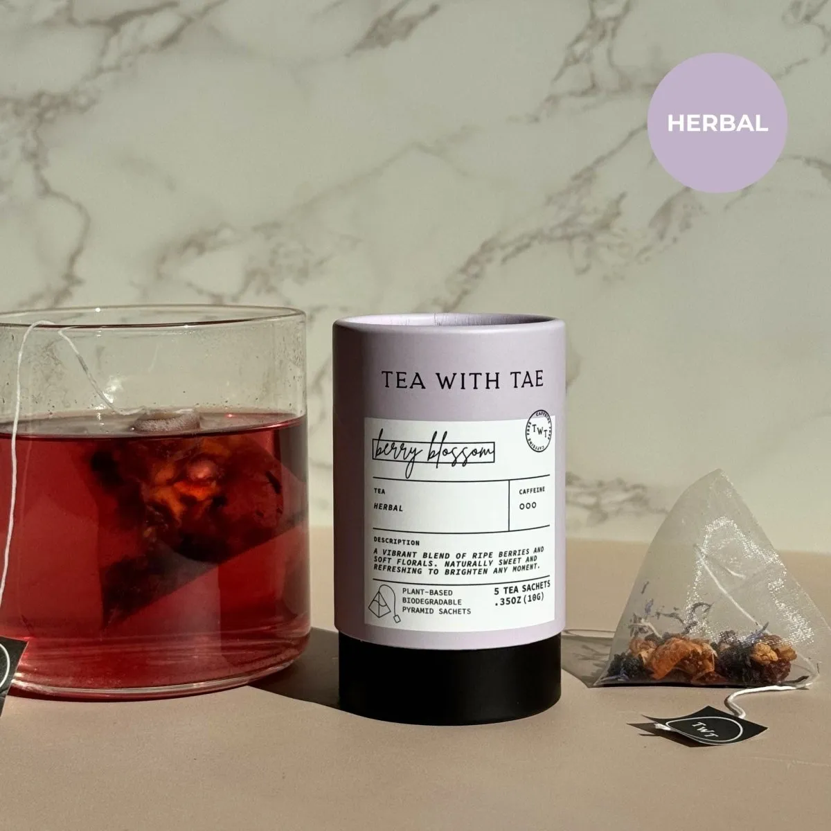 Tea with Tae Berry Blossom Mini Tea Tube te 5 breve bær