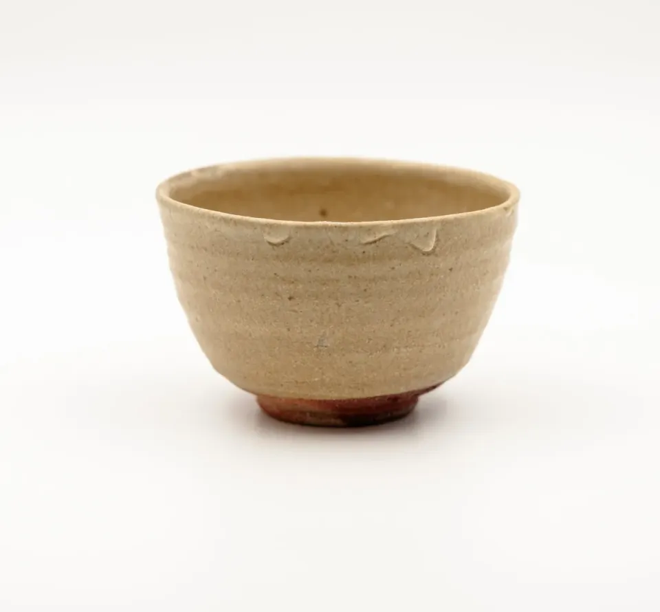 Tyst Te Karatsu Chawan matchaskål vintage okker