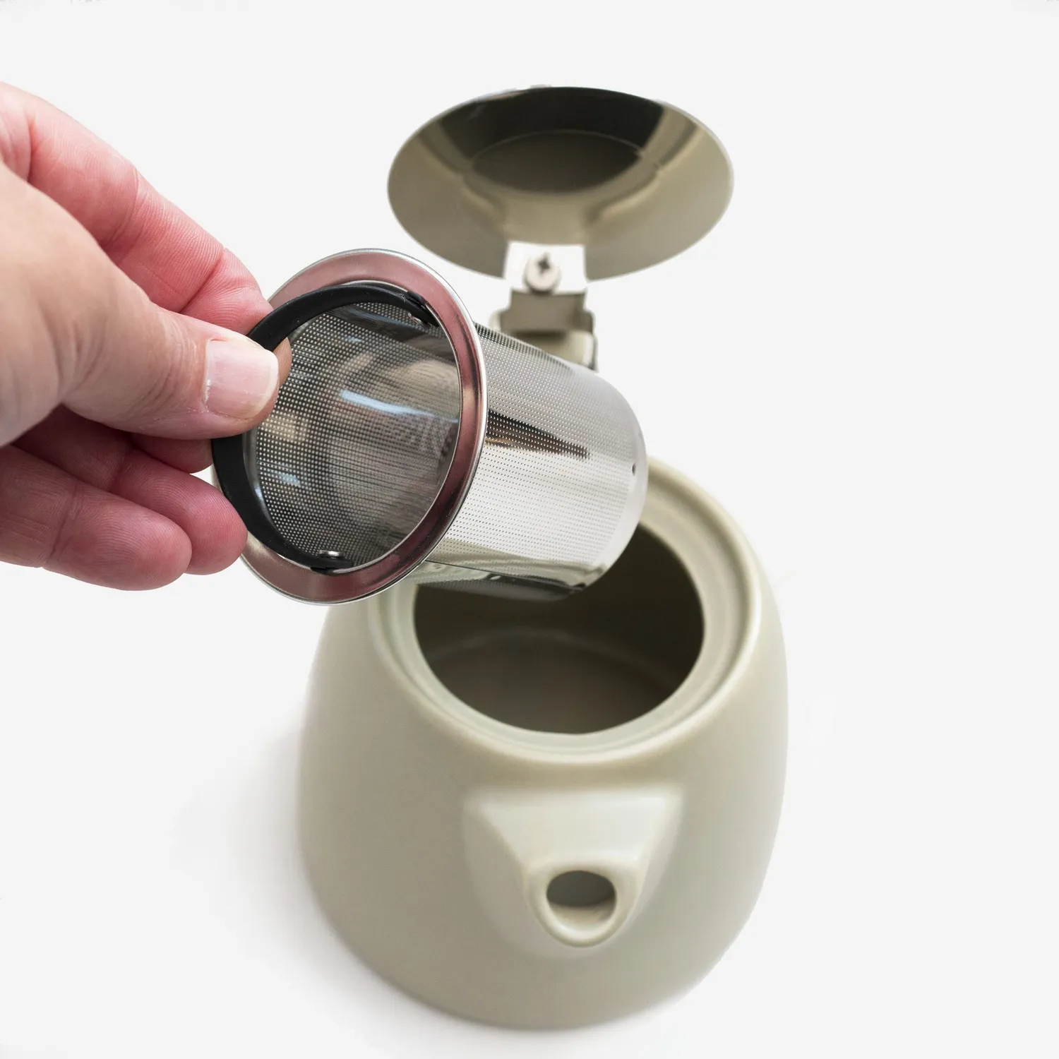 By SIPS Beige Tea Pot tekande keramik beige