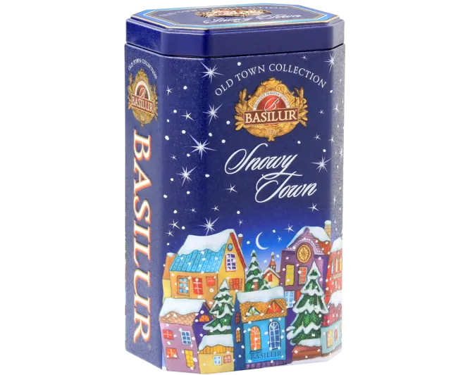 Basilur Snowy Town løs sort te 75 g karamel