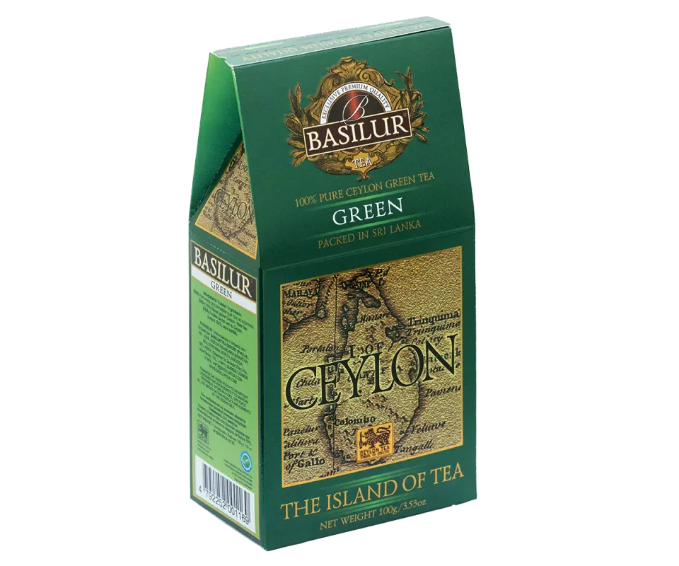 Basilur Pure Ceylon Green grøn te 100g mild uren